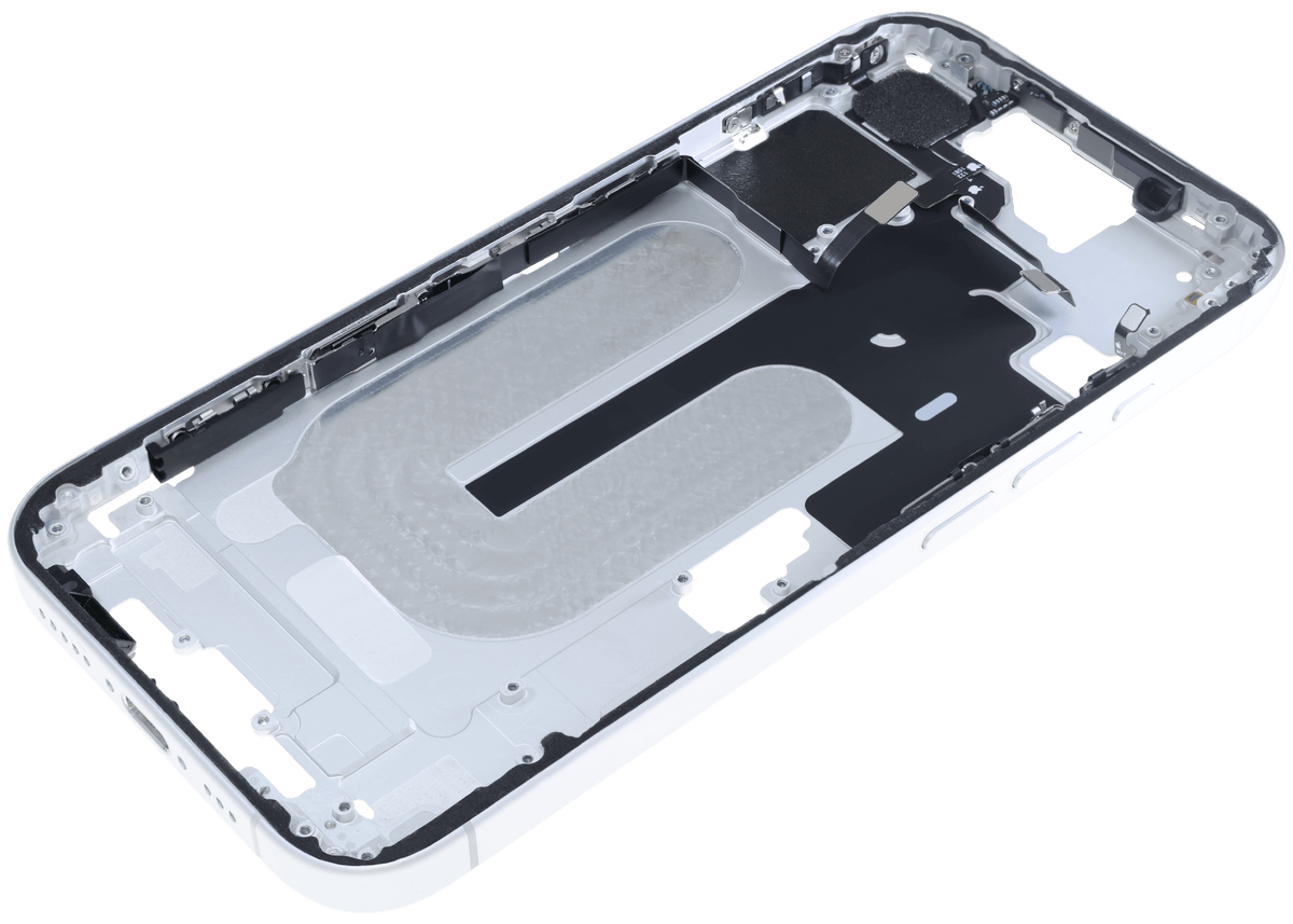 Mid Frame Housing W/ Small Parts For I Phone 16 (Us Version) (Used Oem Pull: Grade B) (White)