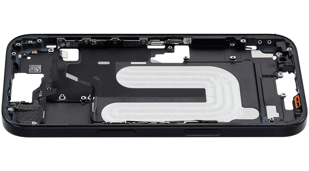 Mid Frame Housing W/ Small Parts For I Phone 16 (Us Version) (Used Oem Pull: Grade C) (Black)