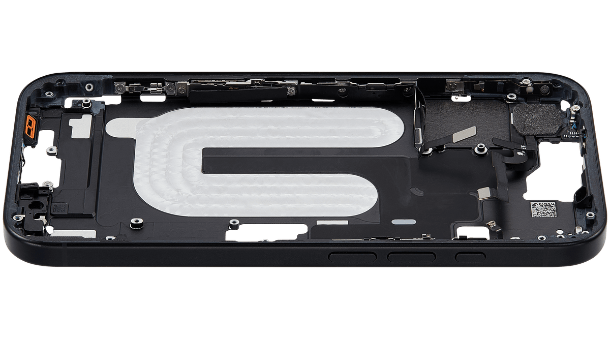 Mid Frame Housing W/ Small Parts For I Phone 16 (Us Version) (Used Oem Pull: Grade C) (Black)