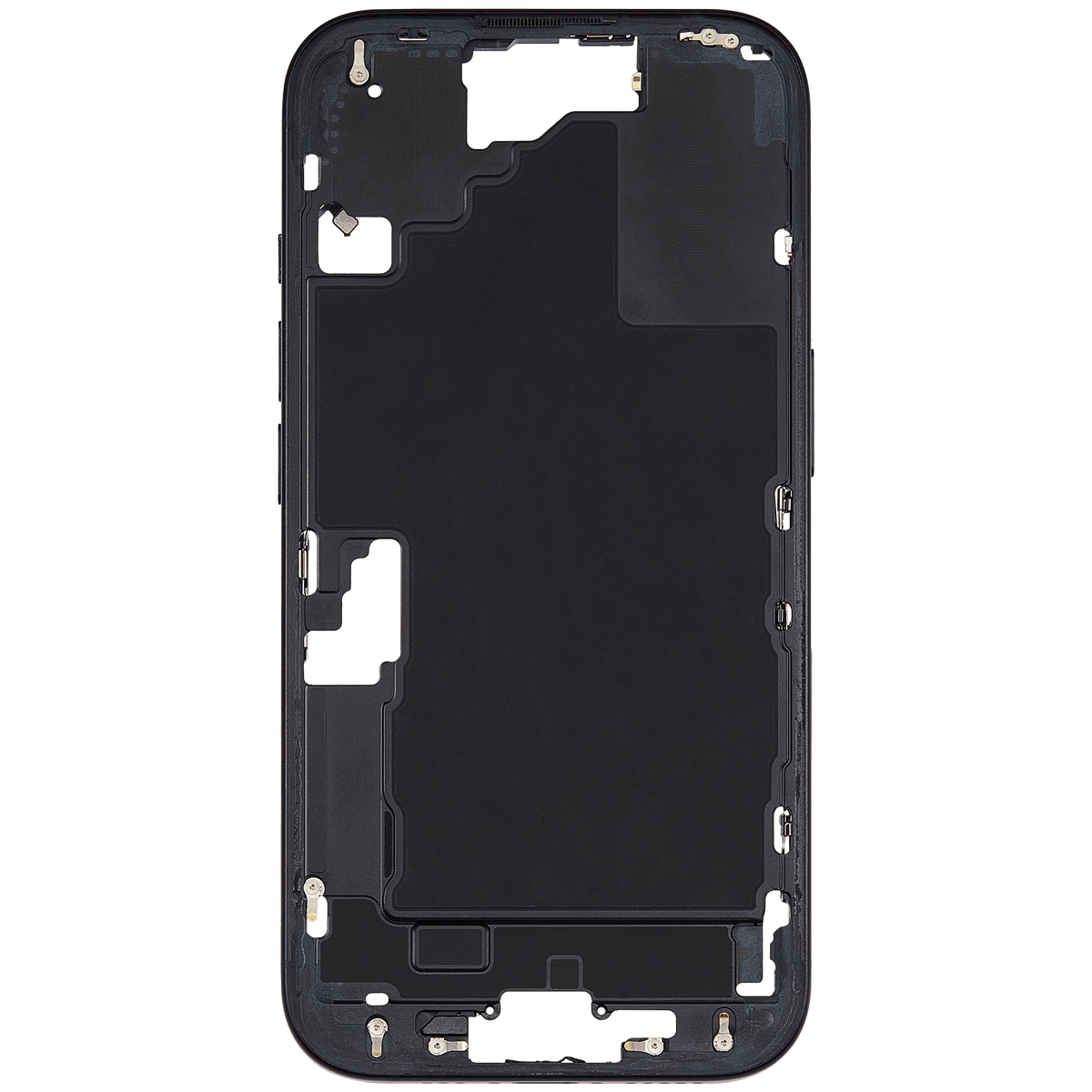 Mid Frame Housing W/ Small Parts For I Phone 16 (Us Version) (Used Oem Pull: Grade C) (Black)