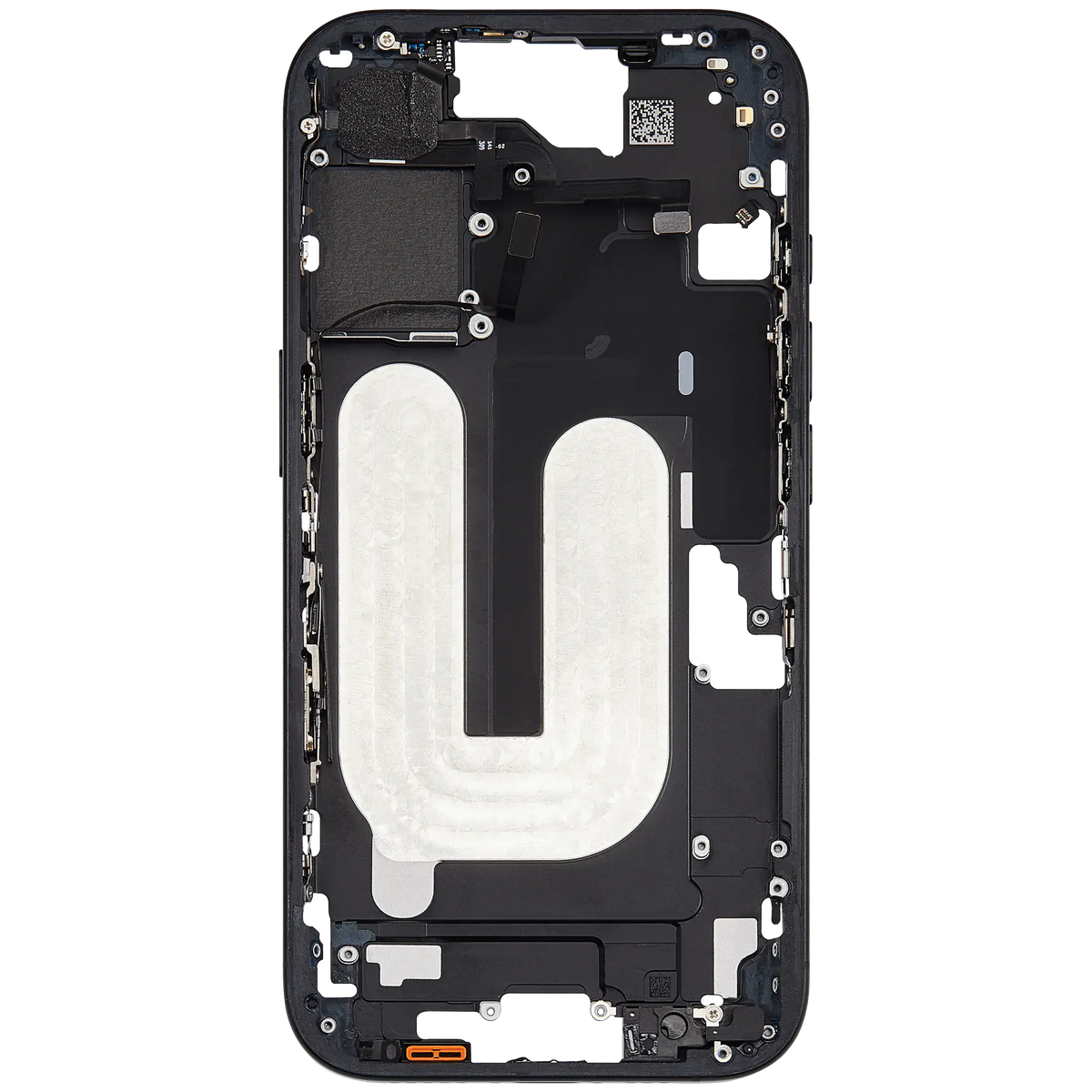 Mid Frame Housing W/ Small Parts For I Phone 16 (Us Version) (Used Oem Pull: Grade C) (Black)