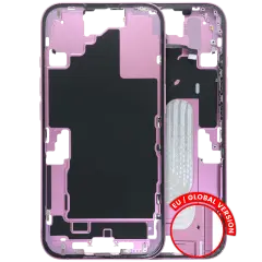 Mid Frame Housing W/ Small Parts For I Phone 16 (Us Version) (Used Oem Pull: Grade C) (Pink)