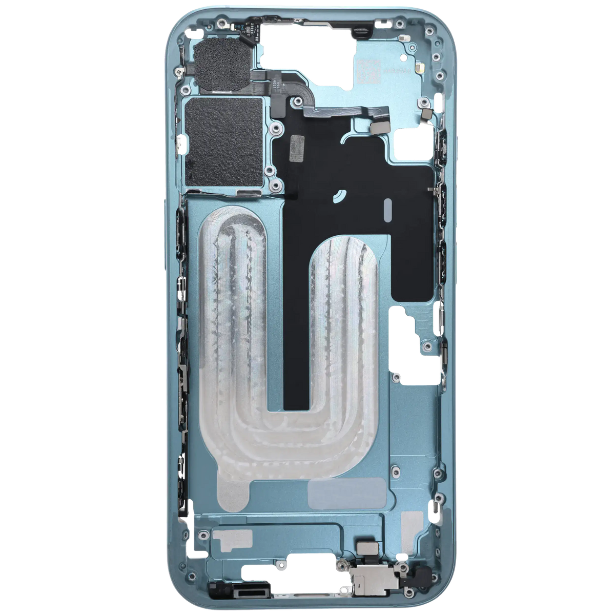 Mid Frame Housing W/ Small Parts For I Phone 16 (Us Version) (Used Oem Pull: Grade C) (Teal)