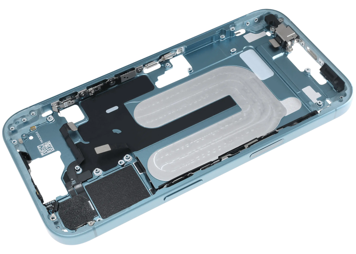Mid Frame Housing W/ Small Parts For I Phone 16 (Us Version) (Used Oem Pull: Grade C) (Teal)