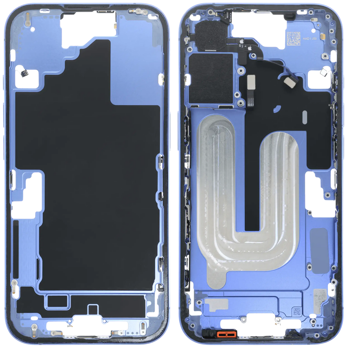 Mid Frame Housing W/ Small Parts For I Phone 16 (Us Version) (Used Oem Pull: Grade C) (Ultramarine)