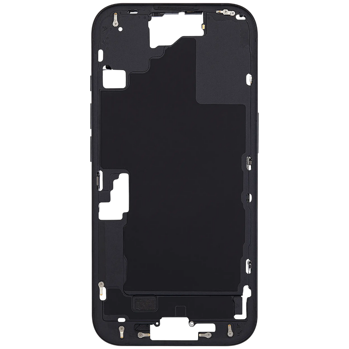 Mid Frame Housing With Power And Volume Button For I Phone 16 (Eu / Global Version) (Aftermarket Plus) (Black)