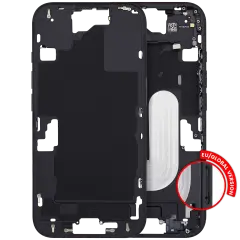 Mid Frame Housing With Power And Volume Button For I Phone 16 (Eu / Global Version) (Aftermarket Plus) (Black)