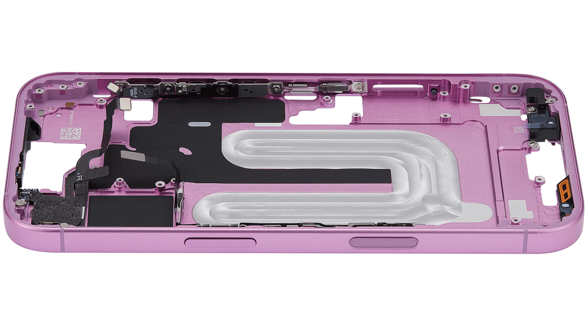 Mid Frame Housing With Power And Volume Button For I Phone 16 (Eu / Global Version) (Aftermarket Plus) (Pink)