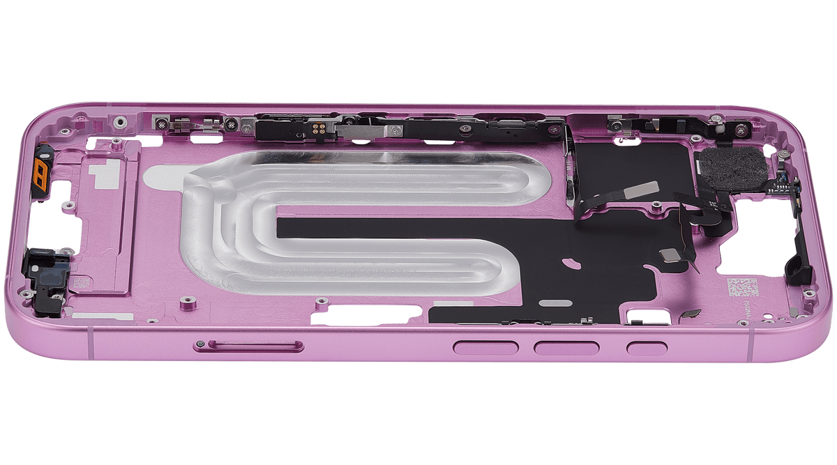 Mid Frame Housing With Power And Volume Button For I Phone 16 (Eu / Global Version) (Aftermarket Plus) (Pink)