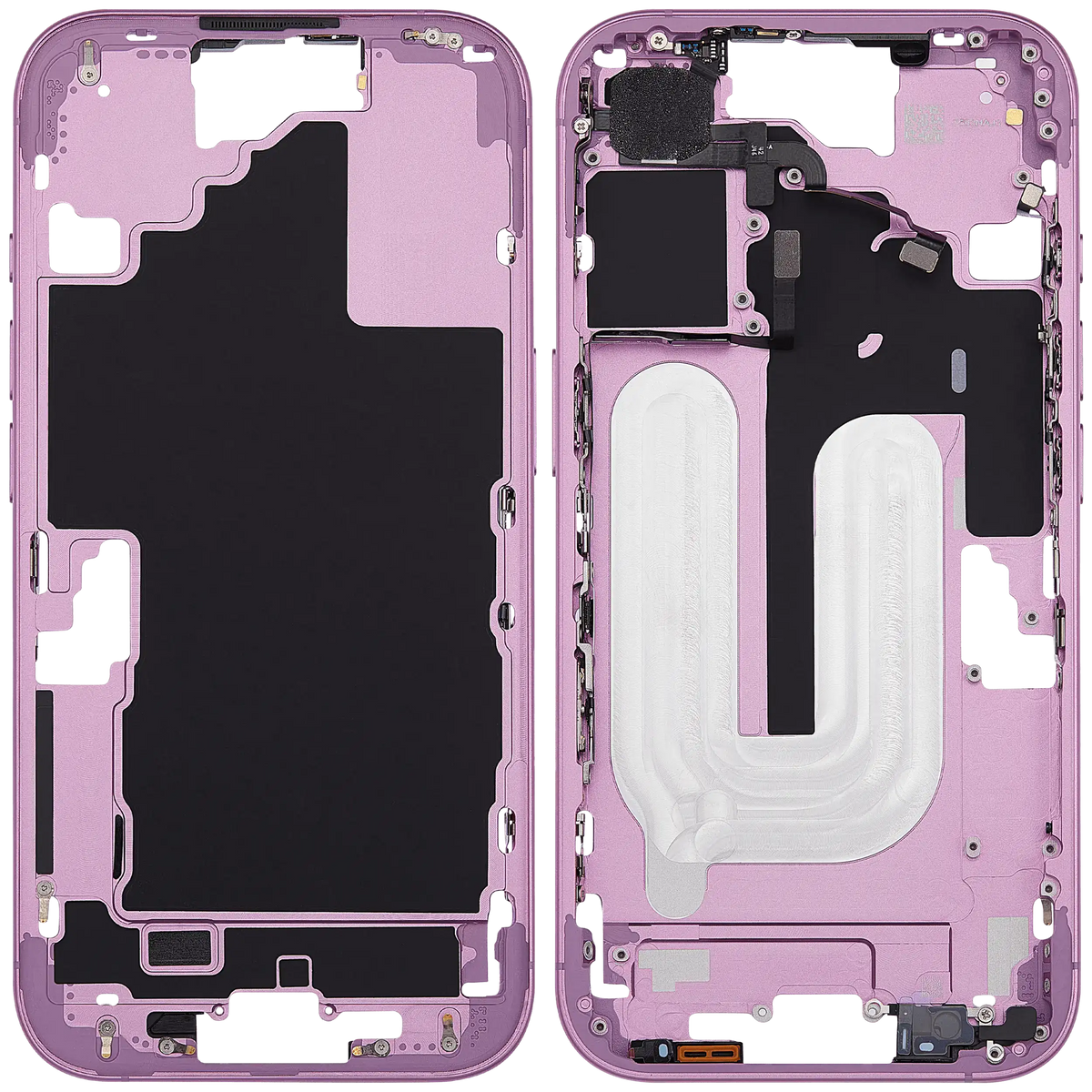 Mid Frame Housing With Power And Volume Button For I Phone 16 (Eu / Global Version) (Aftermarket Plus) (Pink)