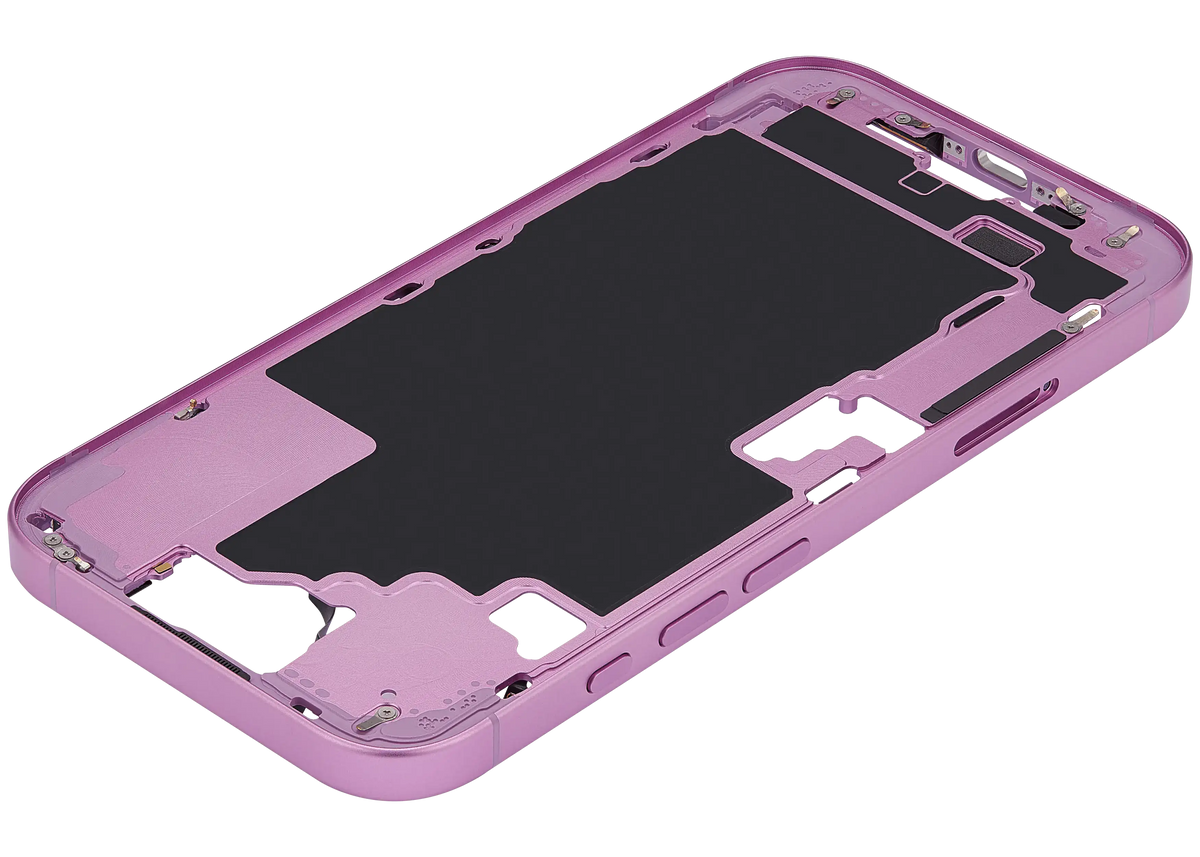 Mid Frame Housing With Power And Volume Button For I Phone 16 (Eu / Global Version) (Aftermarket Plus) (Pink)