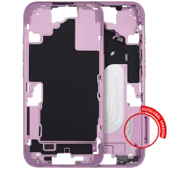 Mid Frame Housing With Power And Volume Button For I Phone 16 (Eu / Global Version) (Aftermarket Plus) (Pink)