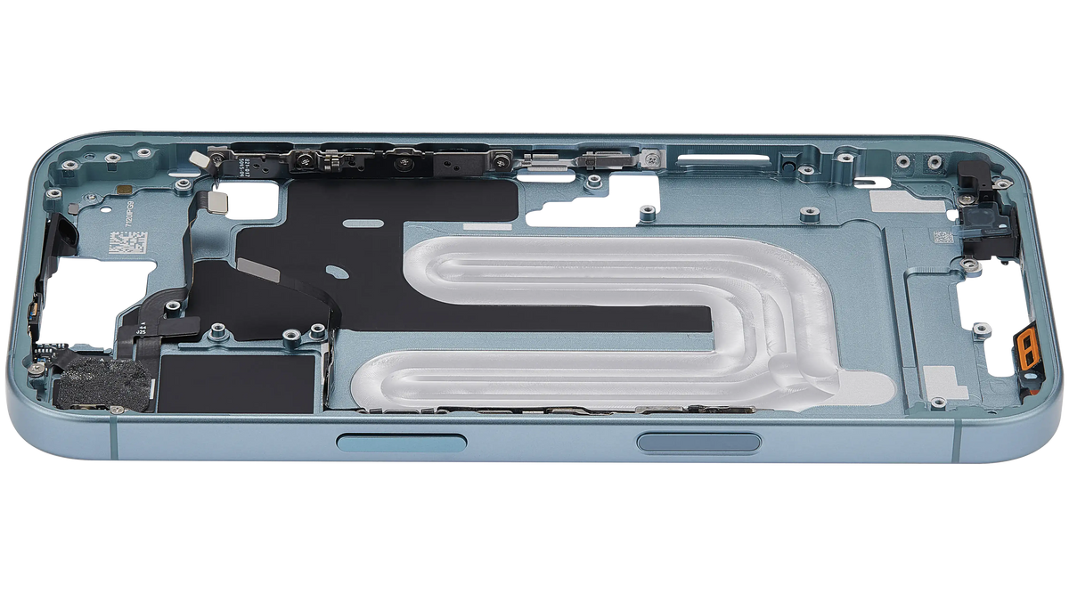 Mid Frame Housing With Power And Volume Button For I Phone 16 (Eu / Global Version) (Aftermarket Plus) (Teal)
