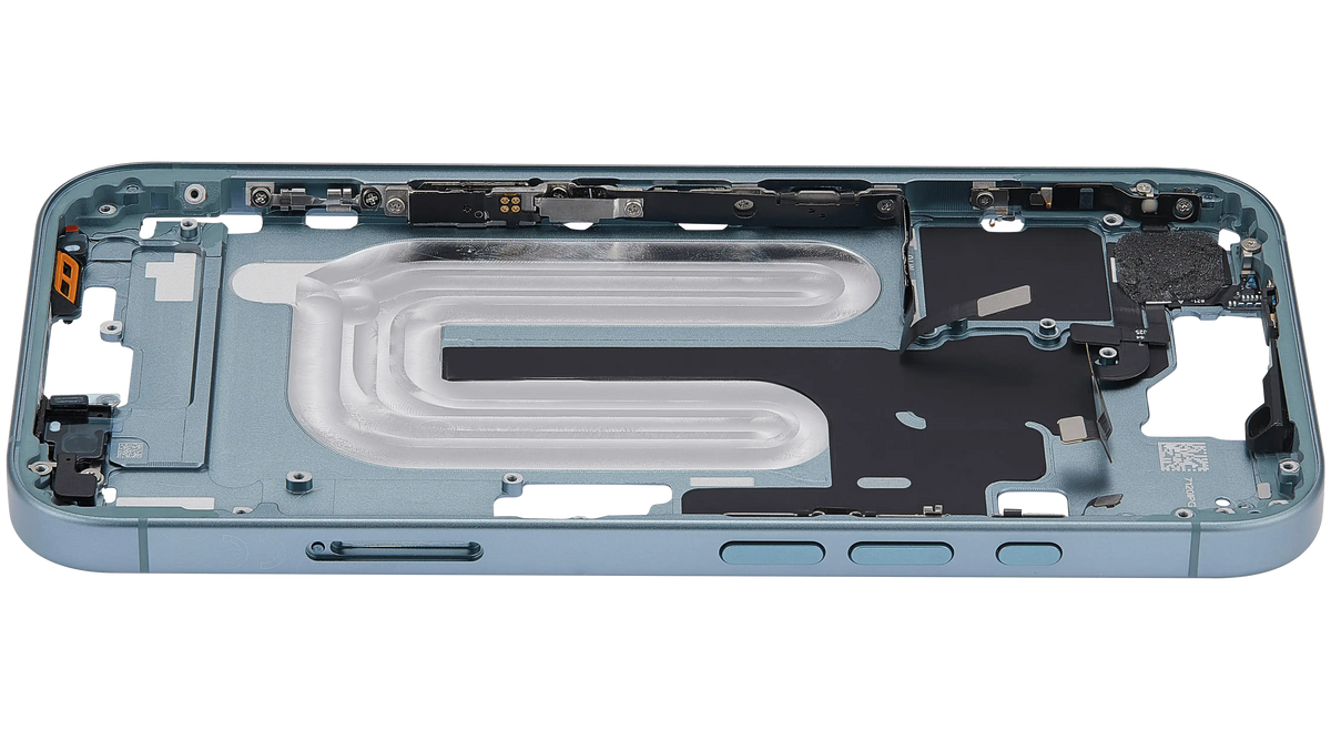 Mid Frame Housing With Power And Volume Button For I Phone 16 (Eu / Global Version) (Aftermarket Plus) (Teal)