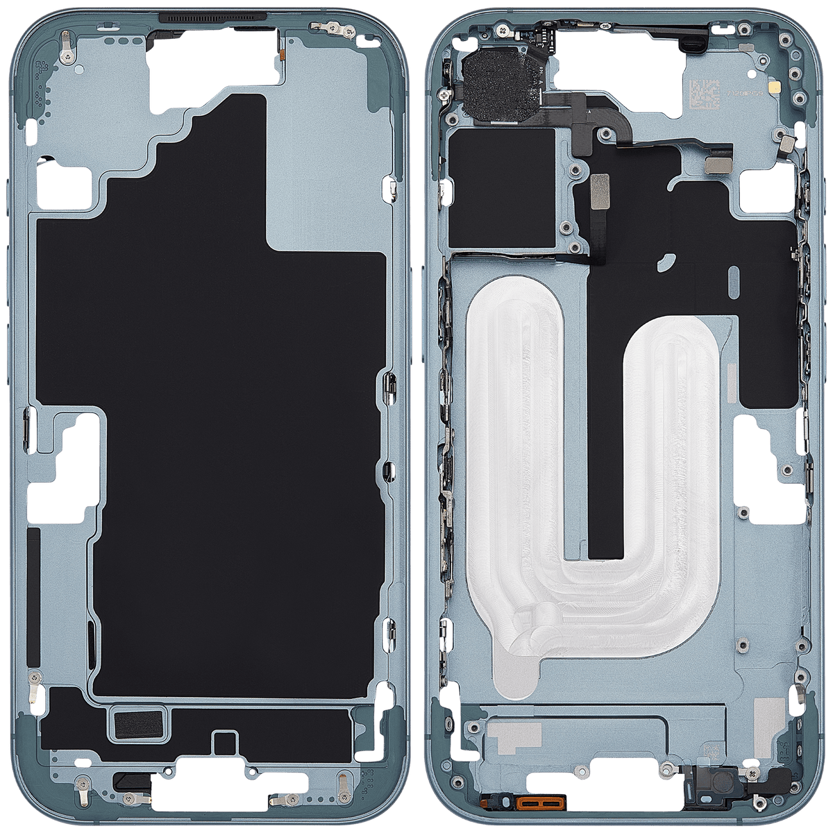 Mid Frame Housing With Power And Volume Button For I Phone 16 (Eu / Global Version) (Aftermarket Plus) (Teal)