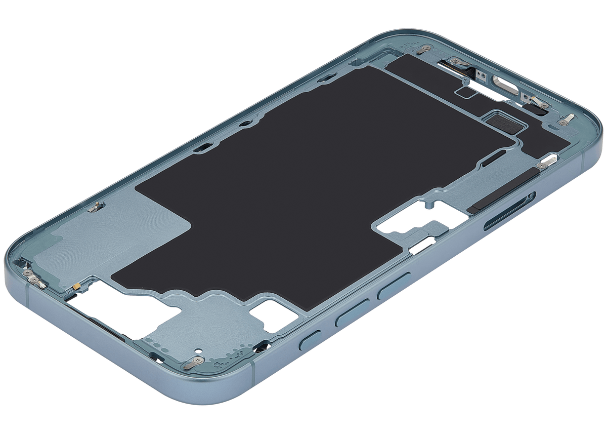 Mid Frame Housing With Power And Volume Button For I Phone 16 (Eu / Global Version) (Aftermarket Plus) (Teal)