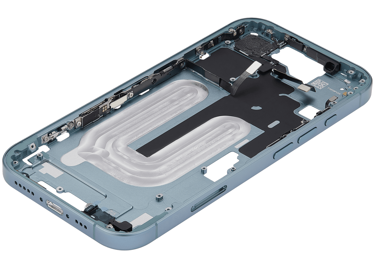 Mid Frame Housing With Power And Volume Button For I Phone 16 (Eu / Global Version) (Aftermarket Plus) (Teal)