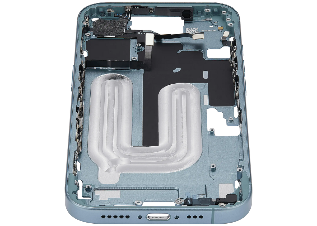 Mid Frame Housing With Power And Volume Button For I Phone 16 (Eu / Global Version) (Aftermarket Plus) (Teal)