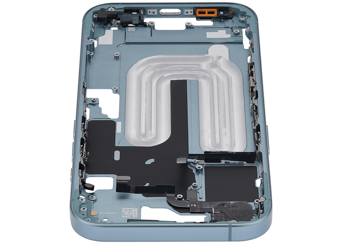 Mid Frame Housing With Power And Volume Button For I Phone 16 (Eu / Global Version) (Aftermarket Plus) (Teal)