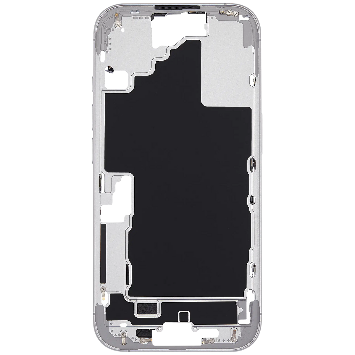 Mid Frame Housing With Power And Volume Button For I Phone 16 (Eu / Global Version) (Aftermarket Plus) (White)