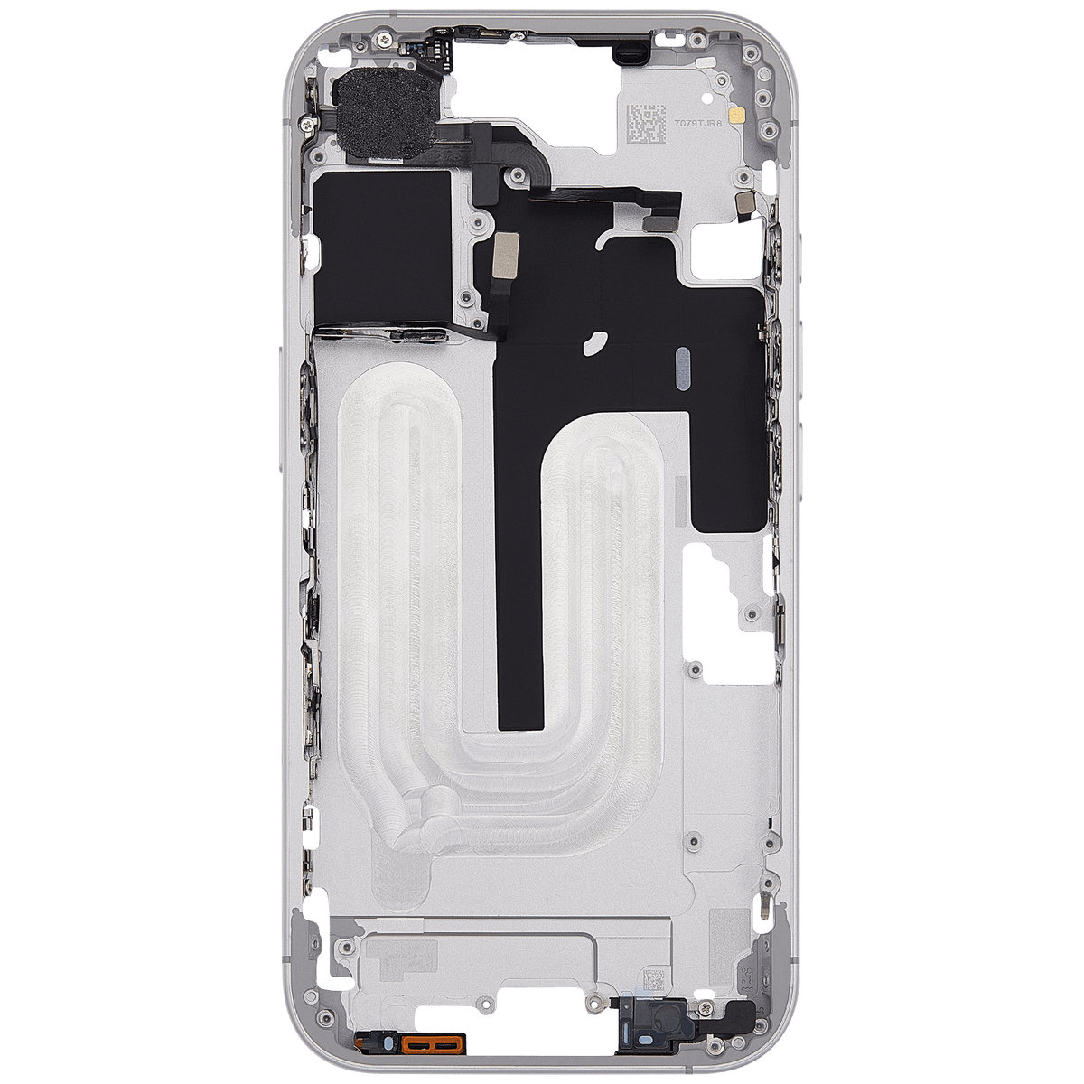 Mid Frame Housing With Power And Volume Button For I Phone 16 (Eu / Global Version) (Aftermarket Plus) (White)