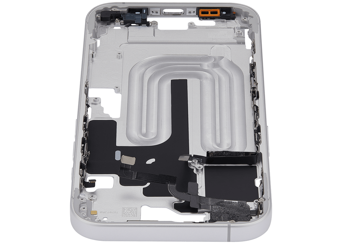 Mid Frame Housing With Power And Volume Button For I Phone 16 (Eu / Global Version) (Aftermarket Plus) (White)