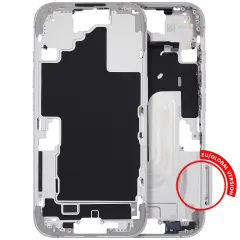 Mid Frame Housing With Power And Volume Button For I Phone 16 (Eu / Global Version) (Aftermarket Plus) (White)