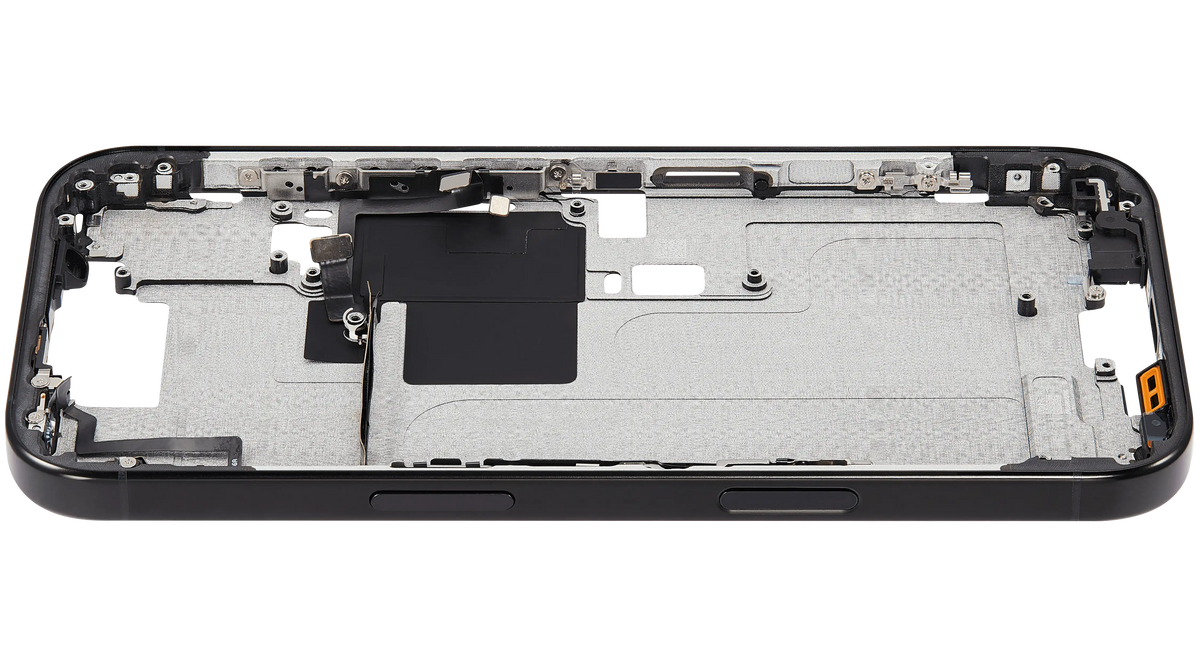 Mid Frame Housing With Power And Volume Button For I Phone 16 Pro (Eu / Global Version) (Aftermarket Plus) (Black Titanium)