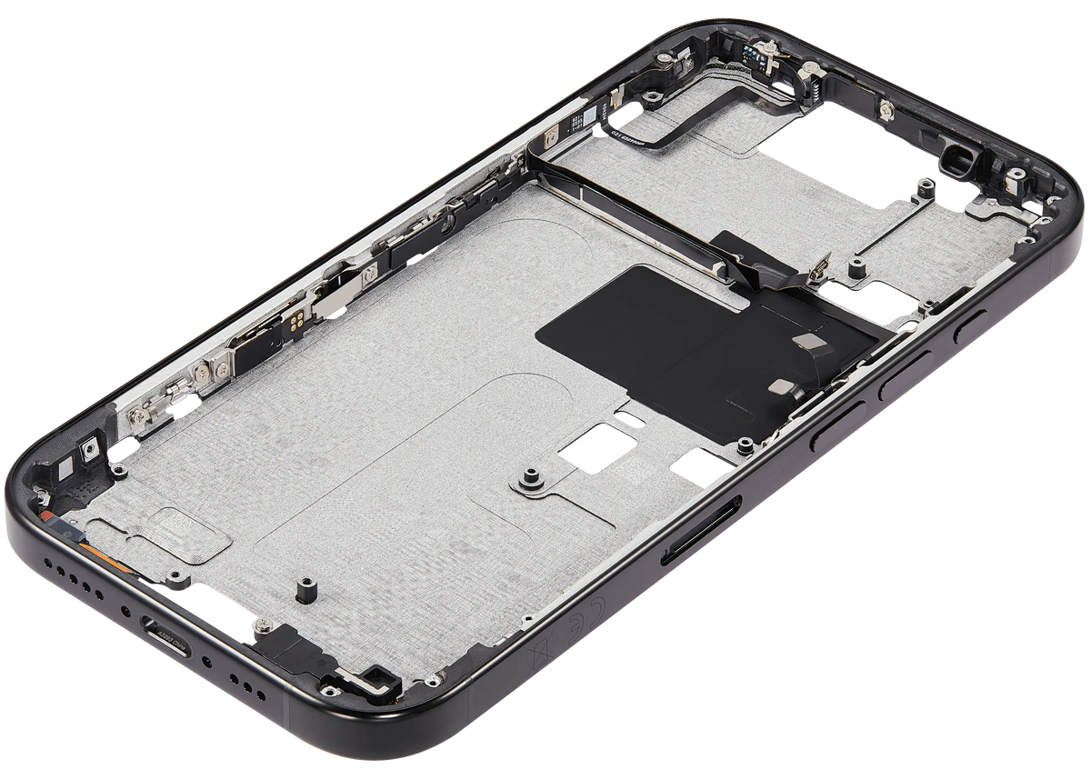 Mid Frame Housing With Power And Volume Button For I Phone 16 Pro (Eu / Global Version) (Aftermarket Plus) (Black Titanium)