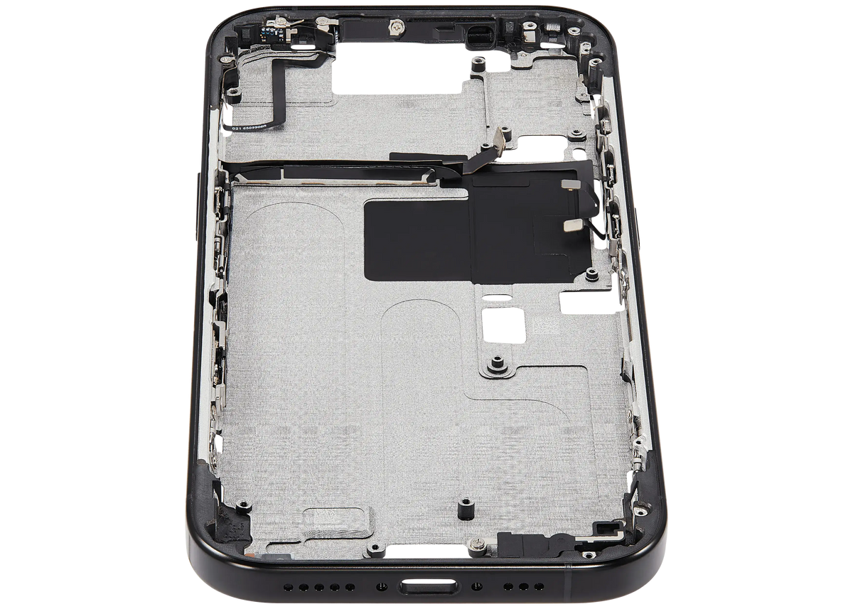 Mid Frame Housing With Power And Volume Button For I Phone 16 Pro (Eu / Global Version) (Aftermarket Plus) (Black Titanium)