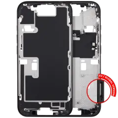 Mid Frame Housing With Power And Volume Button For I Phone 16 Pro (Eu / Global Version) (Aftermarket Plus) (Black Titanium)