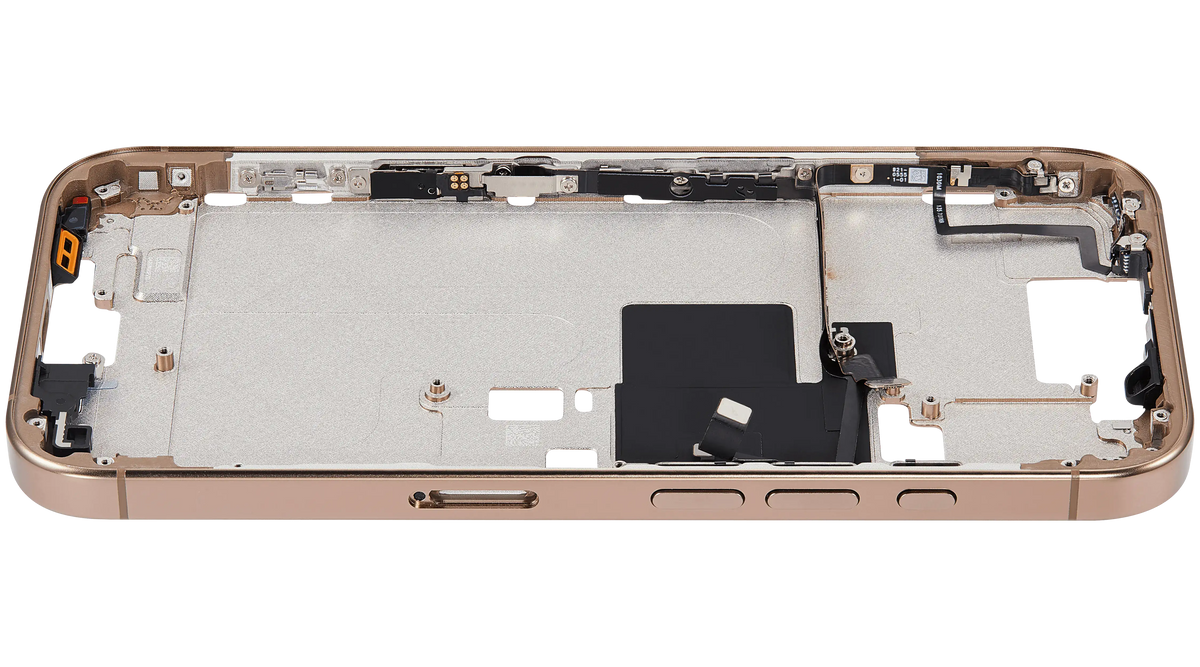 Mid Frame Housing With Power And Volume Button For I Phone 16 Pro (Eu / Global Version) (Aftermarket Plus) (Desert Titanium)
