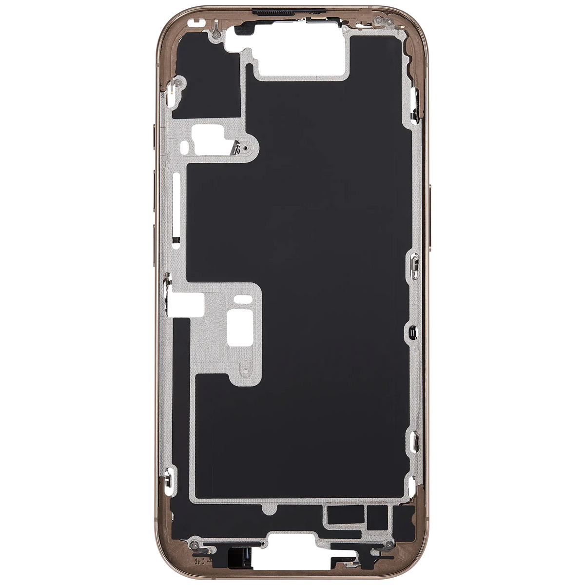 Mid Frame Housing With Power And Volume Button For I Phone 16 Pro (Eu / Global Version) (Aftermarket Plus) (Desert Titanium)