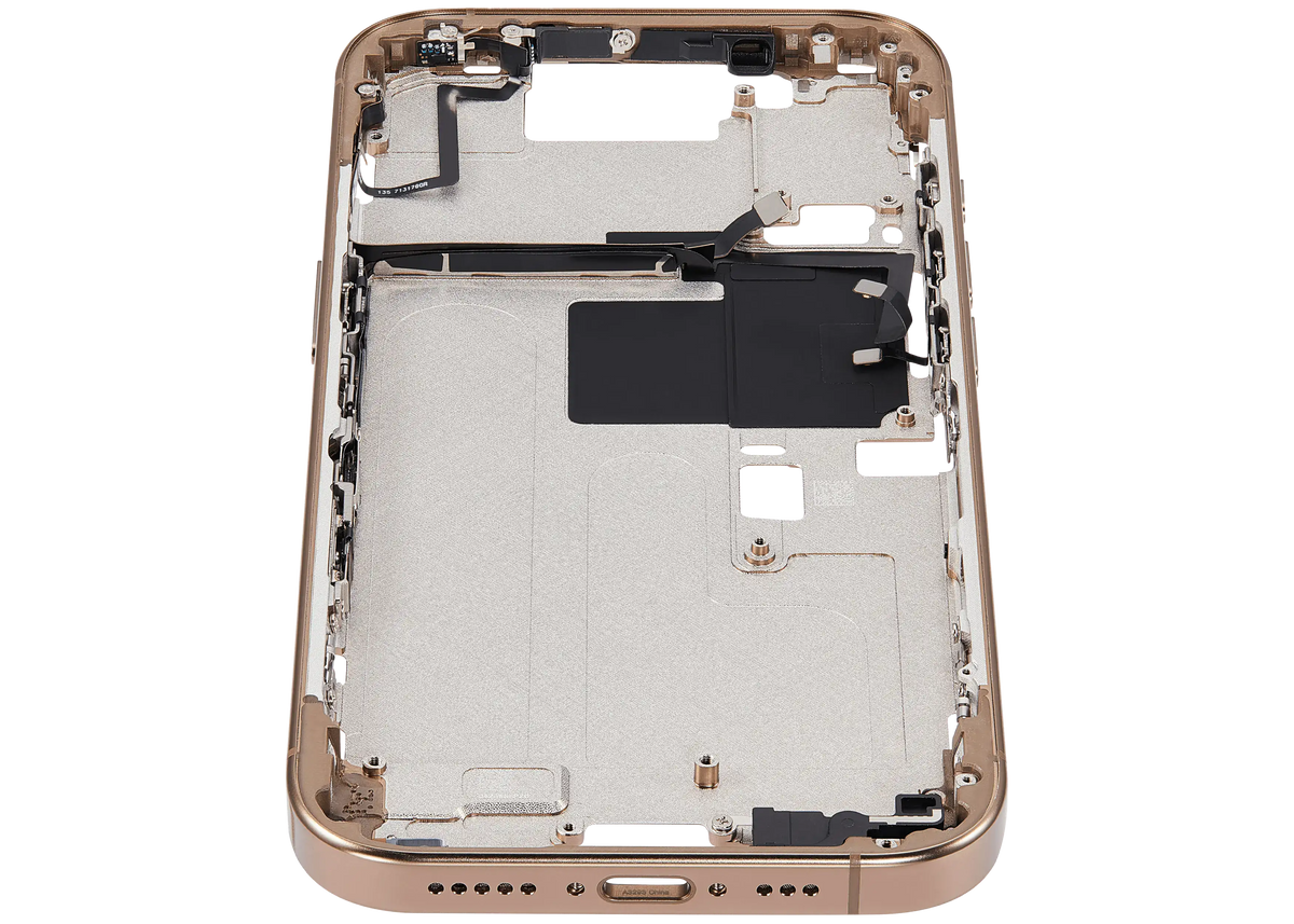 Mid Frame Housing With Power And Volume Button For I Phone 16 Pro (Eu / Global Version) (Aftermarket Plus) (Desert Titanium)