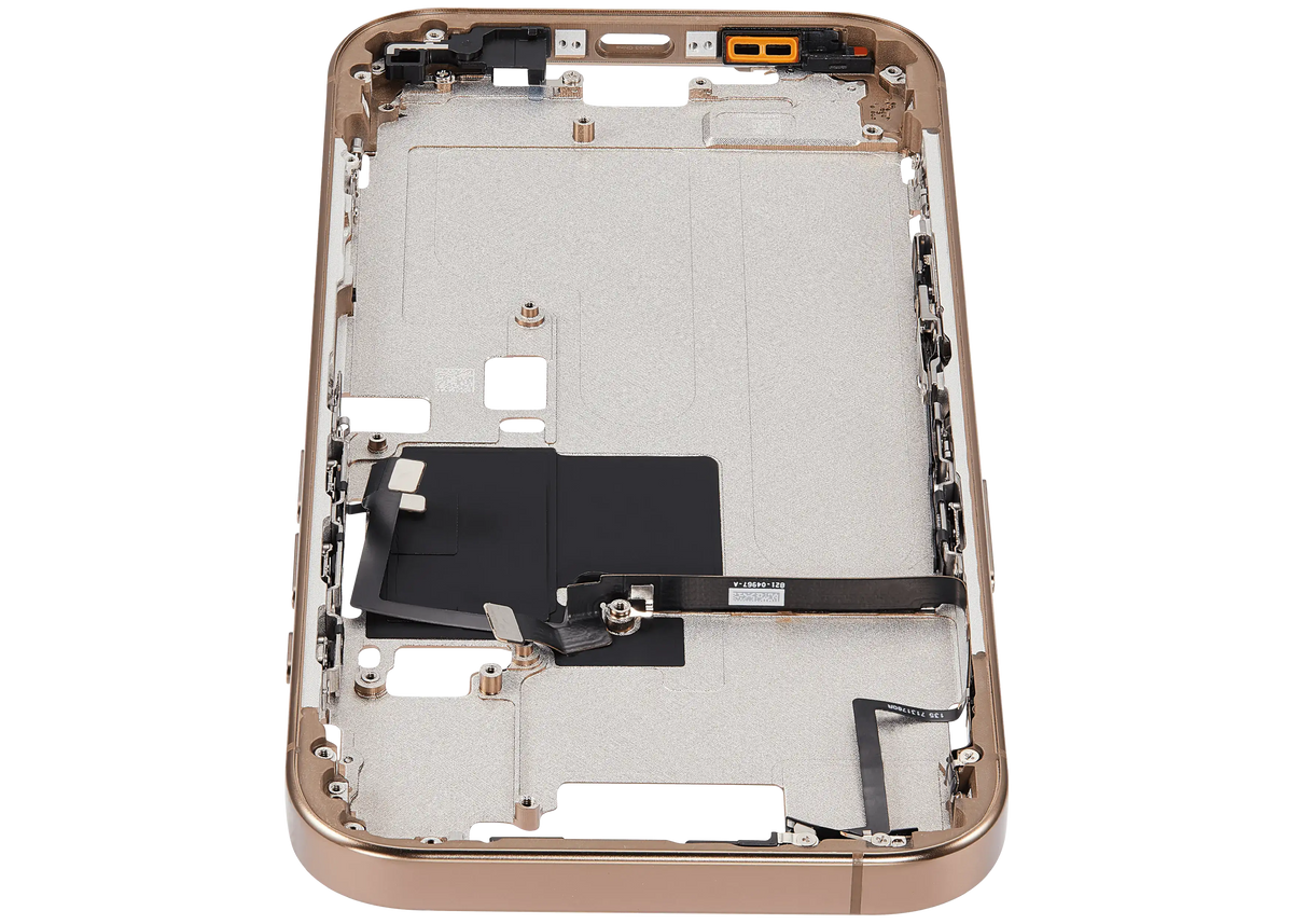 Mid Frame Housing With Power And Volume Button For I Phone 16 Pro (Eu / Global Version) (Aftermarket Plus) (Desert Titanium)