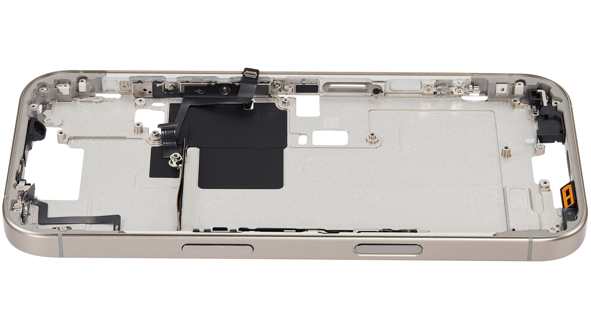 Mid Frame Housing With Power And Volume Button For I Phone 16 Pro (Eu / Global Version) (Aftermarket Plus) (Natural Titanium)