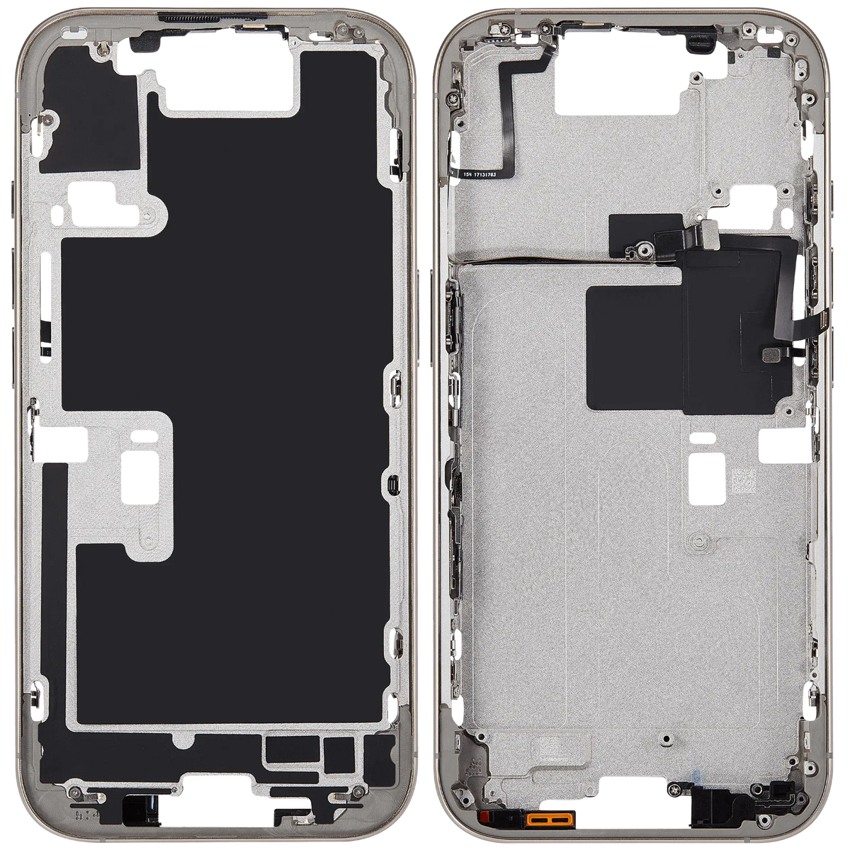 Mid Frame Housing With Power And Volume Button For I Phone 16 Pro (Eu / Global Version) (Aftermarket Plus) (Natural Titanium)