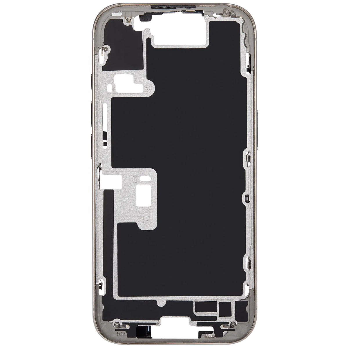 Mid Frame Housing With Power And Volume Button For I Phone 16 Pro (Eu / Global Version) (Aftermarket Plus) (Natural Titanium)