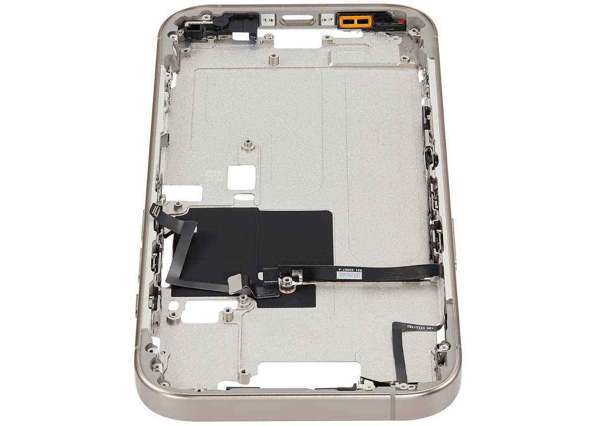 Mid Frame Housing With Power And Volume Button For I Phone 16 Pro (Eu / Global Version) (Aftermarket Plus) (Natural Titanium)