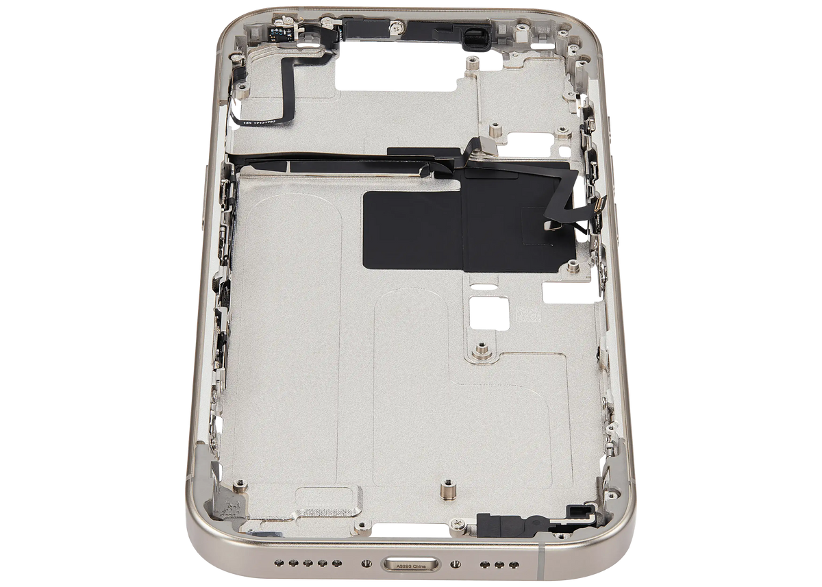 Mid Frame Housing With Power And Volume Button For I Phone 16 Pro (Eu / Global Version) (Aftermarket Plus) (Natural Titanium)
