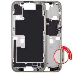 Mid Frame Housing With Power And Volume Button For I Phone 16 Pro (Eu / Global Version) (Aftermarket Plus) (Natural Titanium)