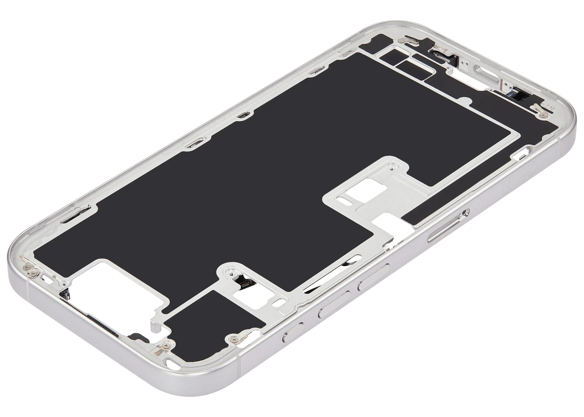 Mid Frame Housing With Power And Volume Button For I Phone 16 Pro (Eu / Global Version) (Aftermarket Plus) (White Titanium)