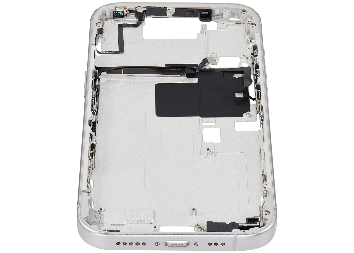 Mid Frame Housing With Power And Volume Button For I Phone 16 Pro (Eu / Global Version) (Aftermarket Plus) (White Titanium)