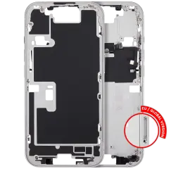 Mid Frame Housing With Power And Volume Button For I Phone 16 Pro (Eu / Global Version) (Aftermarket Plus) (White Titanium)