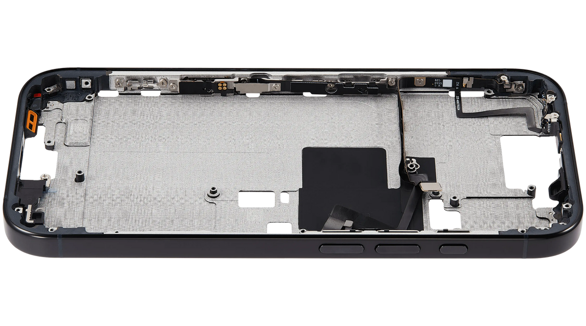 Mid Frame Housing With Power And Volume Button For I Phone 16 Pro (Us Version) (Aftermarket Plus) (Black Titanium)