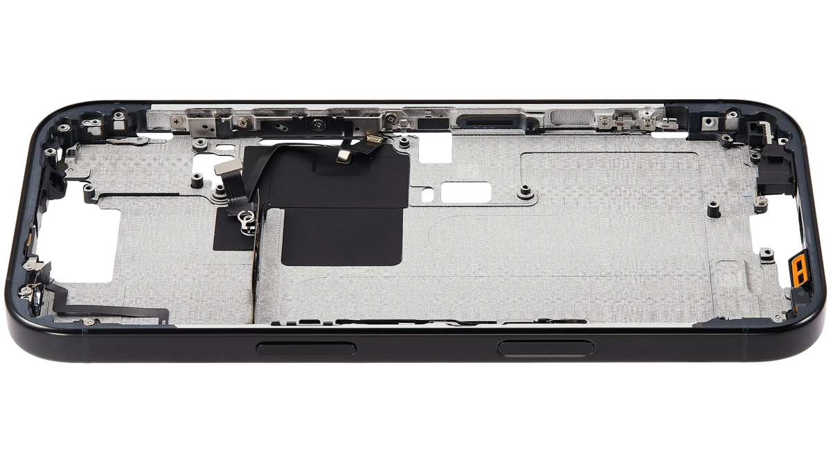 Mid Frame Housing With Power And Volume Button For I Phone 16 Pro (Us Version) (Aftermarket Plus) (Black Titanium)