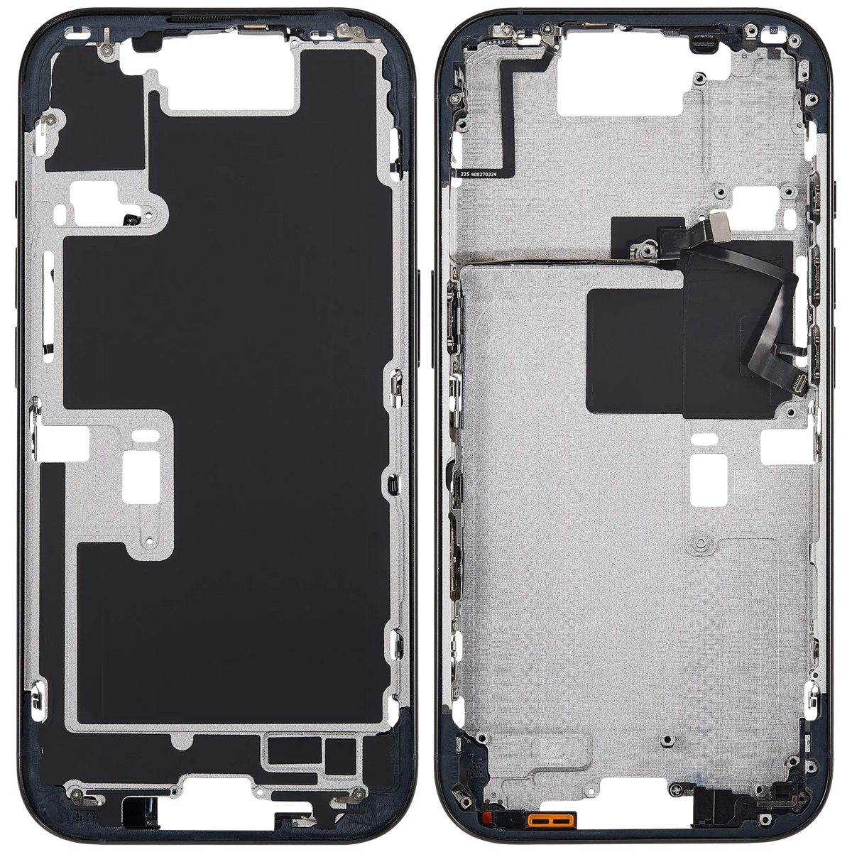 Mid Frame Housing With Power And Volume Button For I Phone 16 Pro (Us Version) (Aftermarket Plus) (Black Titanium)