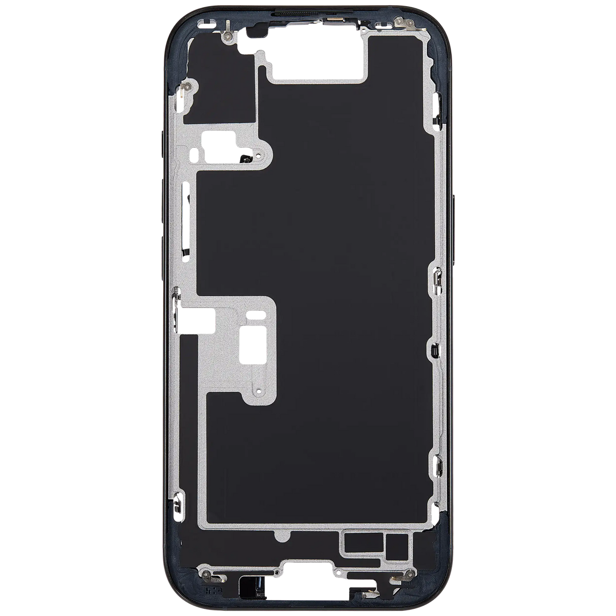 Mid Frame Housing With Power And Volume Button For I Phone 16 Pro (Us Version) (Aftermarket Plus) (Black Titanium)