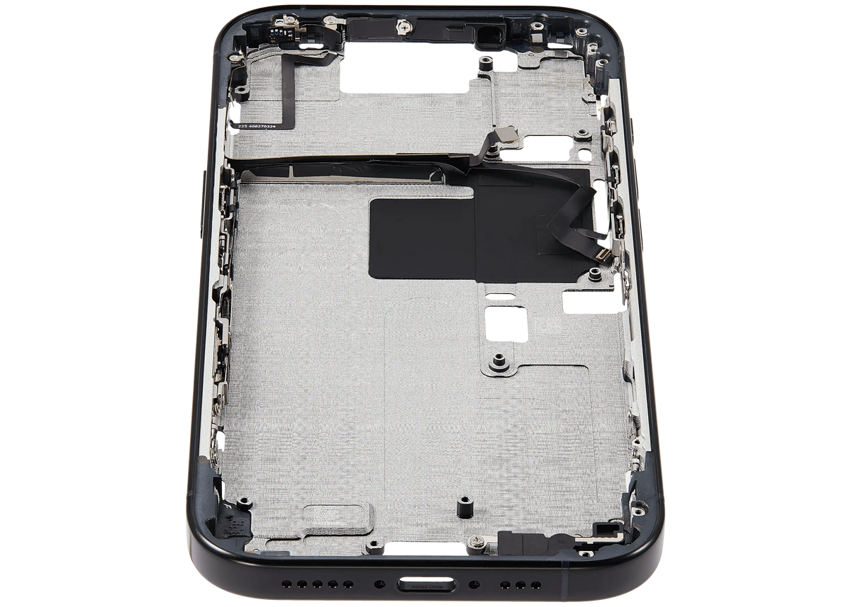 Mid Frame Housing With Power And Volume Button For I Phone 16 Pro (Us Version) (Aftermarket Plus) (Black Titanium)