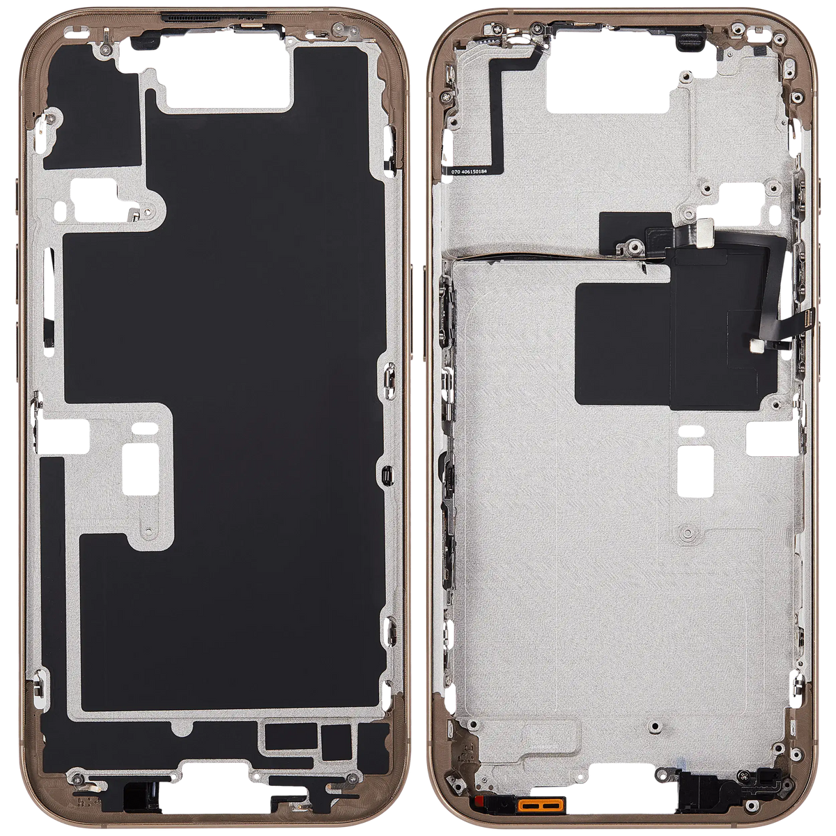 Mid Frame Housing With Power And Volume Button For I Phone 16 Pro (Us Version) (Aftermarket Plus) (Desert Titanium)